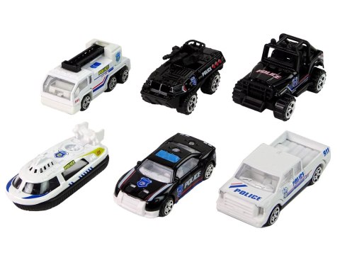 LEAN Toys Zestaw Pojazdów Auta Policja Resoraki 1:64 LEAN Toys Zestaw Pojazdów Auta Policja Resoraki 1:64
