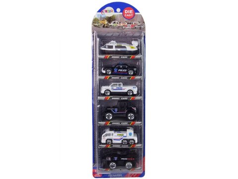 LEAN Toys Zestaw Pojazdów Auta Policja Resoraki 1:64 LEAN Toys Zestaw Pojazdów Auta Policja Resoraki 1:64