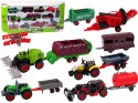 LEAN Toys Zestaw Pojazdów Rolniczych Traktor 12 Sztuk Metal