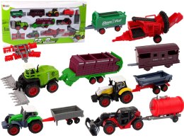 LEAN Toys Zestaw Pojazdów Rolniczych Traktor 12 Sztuk Metal