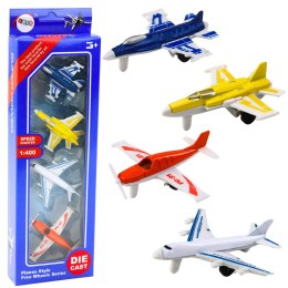 LEAN Toys Zestaw Samoloty Odrzutowce Kolorowe 1:400 4 Szt