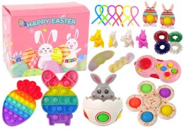 LEAN Toys Zestaw Zabawek Wielkanocnych Fidget Toys Pop It 25 Elementów