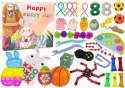 LEAN Toys Zestaw Zabawek Wielkanocnych Fidget Toys Pop It Squishy Antystresowe 42 Elementy