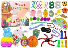 LEAN Toys Zestaw Zabawek Wielkanocnych Fidget Toys Pop It Squishy Antystresowe 42 Elementy