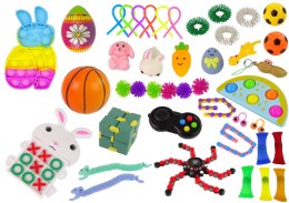 LEAN Toys Zestaw Zabawek Wielkanocnych Fidget Toys Pop It Squishy Antystresowe 42 Elementy
