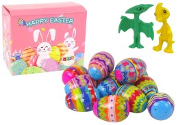LEAN Toys Zestaw Zabawek Wielkanocnych Pisanki Figurka Dinozaur 12 Elementów
