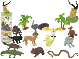 LEAN Toys Zestaw Zwierzęta Australii Figurki 12szt. Akcesoria W Tubie