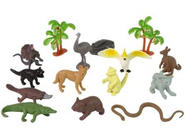 LEAN Toys Zestaw Zwierzęta Australii Figurki 12szt. Akcesoria W Tubie
