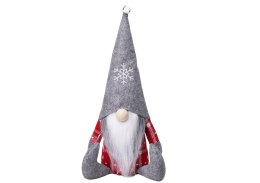 LEAN Krasnal Skrzat Świąteczny Szara Czapka Dzwoneczek 32cm