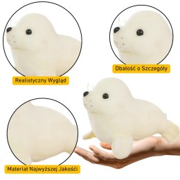 LEAN TOYS Pluszowa Foczka Pluszak Maskotka Przytulanka Biała 24cm