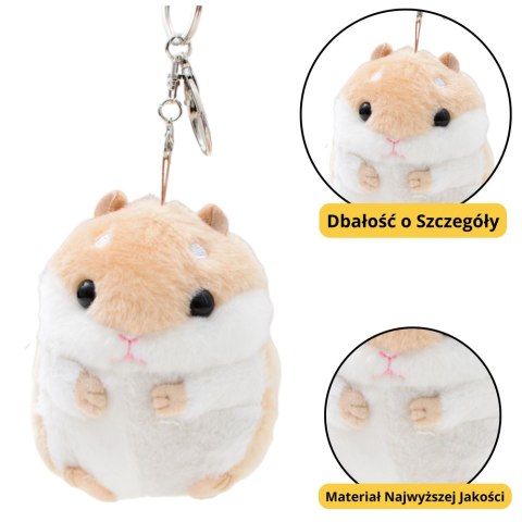 LEAN TOYS Pluszowy Chomik Maskotka Brelok Beżowy 10cm LEAN TOYS Pluszowy Chomik Maskotka Brelok Beżowy 10cm