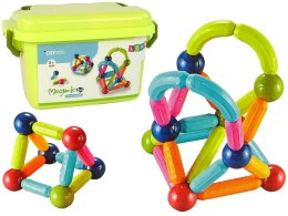 LEAN Toys Klocki Magnetyczne Konstrukcyjne Edukacyjne Kuferek 68 Elementów