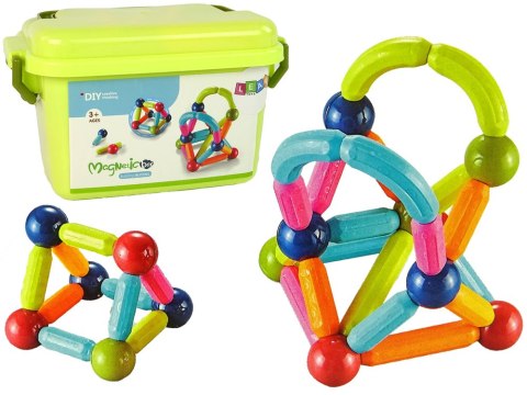 LEAN Toys Klocki Magnetyczne Konstrukcyjne Edukacyjne Kuferek 68 Elementów LEAN Toys Klocki Magnetyczne Konstrukcyjne Edukacyjne Kuferek 68 Elementów