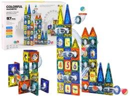 LEAN Toys Klocki Magnetyczne Zamek Tor Dla Kulek 97 Elementów