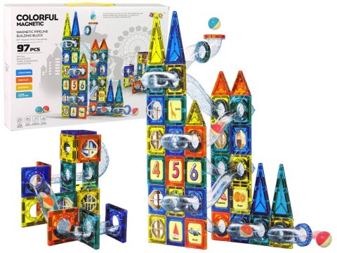 LEAN Toys Klocki Magnetyczne Zamek Tor Dla Kulek 97 Elementów LEAN Toys Klocki Magnetyczne Zamek Tor Dla Kulek 97 Elementów