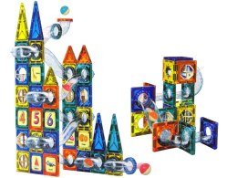 LEAN Toys Klocki Magnetyczne Zamek Tor Dla Kulek 97 Elementów