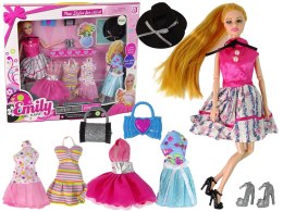 LEAN Toys Lalka Dla Dzieci Emily Akcesoria Wymienne Sukienki