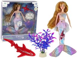 LEAN Toys Lalka Dla Dzieci Emily Syrenka Różowa Akcesoria
