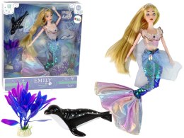 LEAN Toys Lalka Dla Dzieci Emily Syrenka Zielona Akcesoria