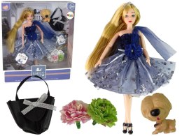 LEAN Toys Lalka Dla Dzieci Emily Z Pieskiem Torebką Kwiatami