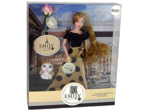 LEAN Toys Lalka Emily z Kotkiem Różami Długie Włosy LEAN Toys Lalka Emily z Kotkiem Różami Długie Włosy