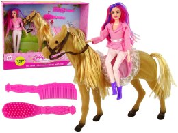 LEAN Toys Lalka Jeździec z Brązowym Kucykiem Figurki