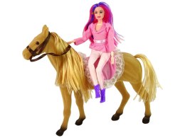 LEAN Toys Lalka Jeździec z Brązowym Kucykiem Figurki