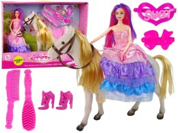 LEAN Toys Lalka Księżniczka z Białym Kucykiem Figurki Akcesoria