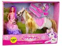 LEAN Toys Lalka Księżniczka z Białym Kucykiem Figurki Akcesoria