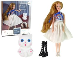 LEAN Toys Lalka dla Dzieci Lalka z Kotkiem Długie Brązowe Włosy