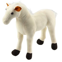 LEAN Toys Pluszowy Koń Pluszak Maskotka Przytulanka Biały 40cm x 37cm