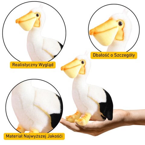 LEAN Toys Pluszowy Pelikan Ptak Pluszak Maskotka Przytulanka 24cm LEAN Toys Pluszowy Pelikan Ptak Pluszak Maskotka Przytulanka 24cm