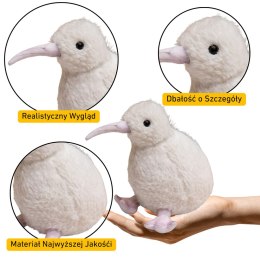 LEAN Toys Pluszowy Ptak Kiwi Pluszak Maskotka Przytulanka Biały 21cm