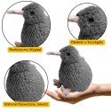 LEAN Toys Pluszowy Ptak Kiwi Pluszak Maskotka Przytulanka Szary 17cm