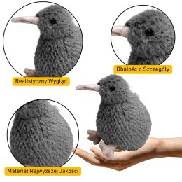LEAN Toys Pluszowy Ptak Kiwi Pluszak Maskotka Przytulanka Szary 17cm