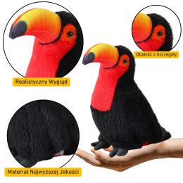 LEAN Toys Pluszowy Ptak Tukan Pluszak Maskotka Przytulanka Czerwony 30cm