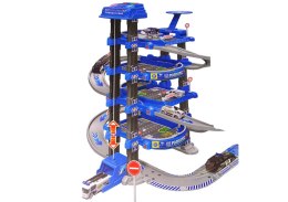 LEAN Toys Policyjny Parking Czteropoziomowy 1:64 Pojazdy Dźwięk Światła
