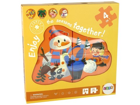 LEAN Toys Puzzle 4 w 1 Cztery Pory Roku LEAN Toys Puzzle 4 w 1 Cztery Pory Roku
