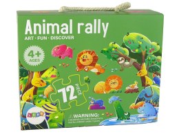 LEAN Toys Puzzle Dla Dzieci Układanka Dzikie Zwierzęta 72 Elem