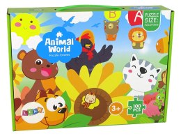 LEAN Toys Puzzle Dla Dzieci Układanka Zwierzątka 100 elem.