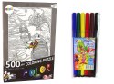 LEAN Toys Puzzle Do Kolorowania 500 Elementów Ryby Ocean