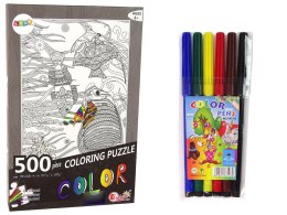 LEAN Toys Puzzle Do Kolorowania 500 Elementów Ryby Ocean