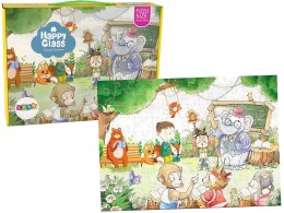 LEAN Toys Puzzle Szkoła Dla Zwierząt 100 Elementów