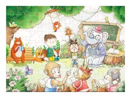 LEAN Toys Puzzle Szkoła Dla Zwierząt 100 Elementów