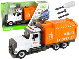 LEAN Toys Śmieciarka do Rozkręcania i Skręcania Akcesoria Pomarańczowa