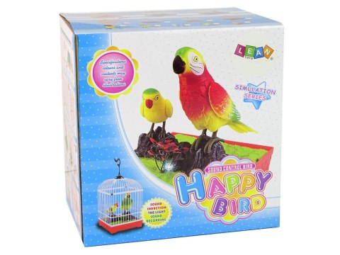 LEAN Toys Śpiewająca Kolorowa Papuga Z Klatką LEAN Toys Śpiewająca Kolorowa Papuga Z Klatką