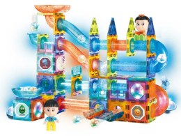 LEAN Toys Świecąca Zjeżdżalnia Dla Kulek Klocki Magnetyczne 142 Elementy