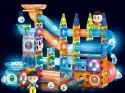 LEAN Toys Świecąca Zjeżdżalnia Dla Kulek Klocki Magnetyczne 142 Elementy