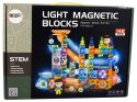 LEAN Toys Świecąca Zjeżdżalnia Dla Kulek Klocki Magnetyczne 142 Elementy