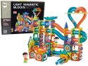 LEAN Toys Świecąca Zjeżdżalnia Dla Kulek Klocki Magnetyczne 202 Elementy